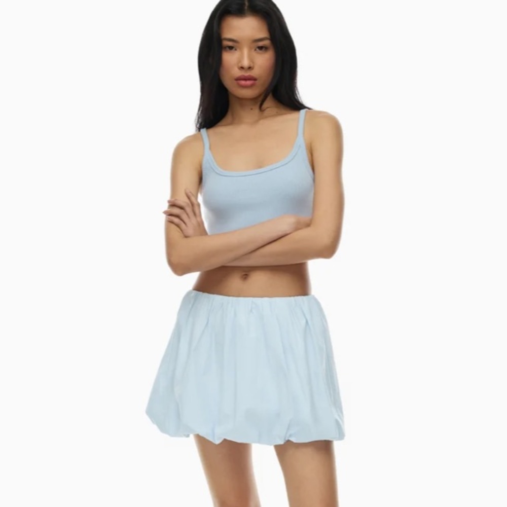 sunday best aritzia poplin mini bubble skirt